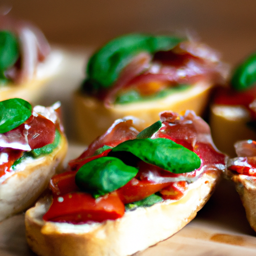 Italský bruschetta s rajčaty.