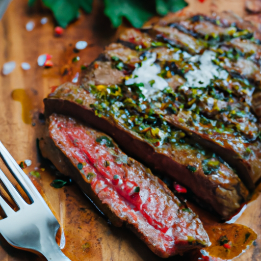 Steak s chimichurri omáčkou.