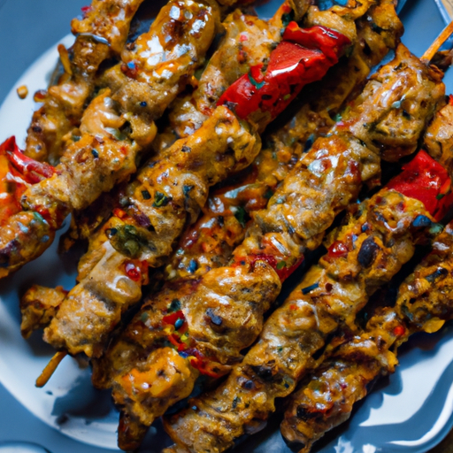 Balijský kuřecí satay s arašídy