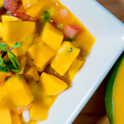 Ceviche z lososa a mango.