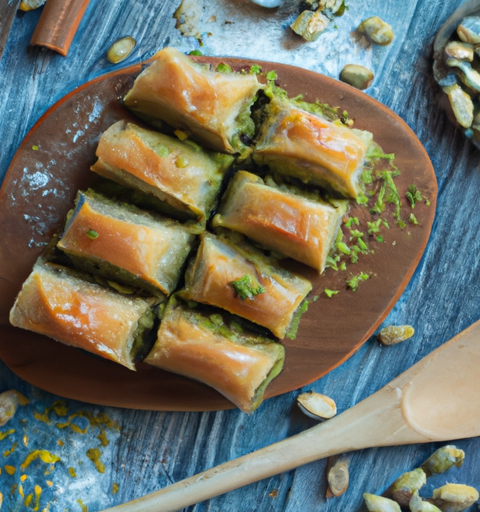 Baklava s pistáciemi a mandlemi