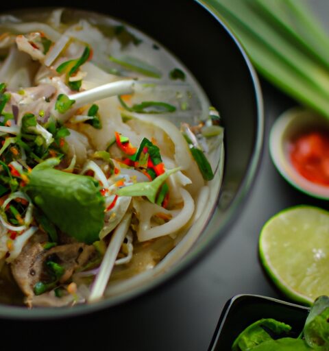 Pho bo“ – Vietnamská polévka s hovězím.