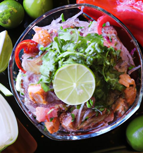 Ceviche z lososa.