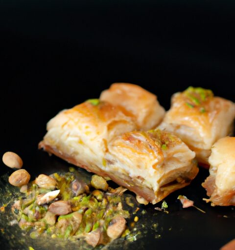 Baklava s mandlemi a pistáciemi