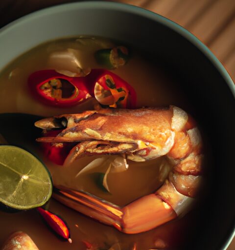 Tom Yum polevka s krevetami