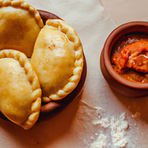 Kuřecí empanadas se salsou.