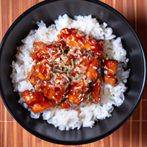 Kuřecí teriyaki s rýží.