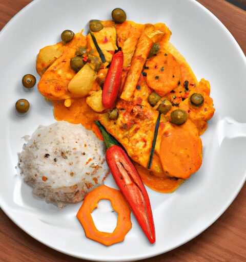 Kuřecí korma s rýží a cizrna