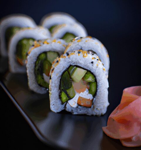 Sushi z čerstvých mořských plodů