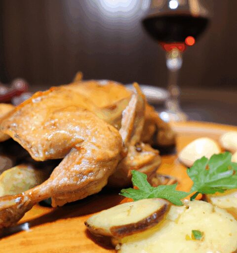 Pečený kachní confit s brusinkami