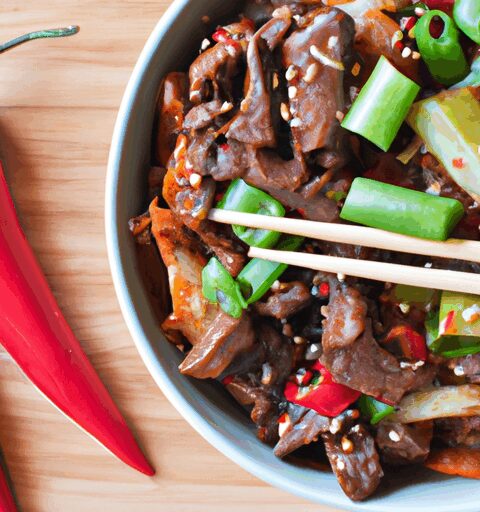 Korejský hovězí bulgogi na grilu
