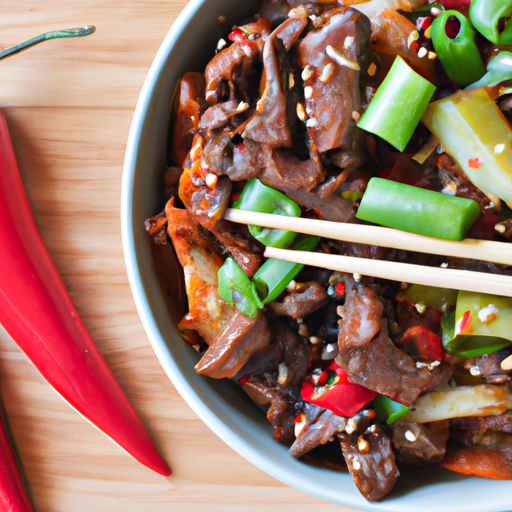 Korejský hovězí bulgogi na grilu