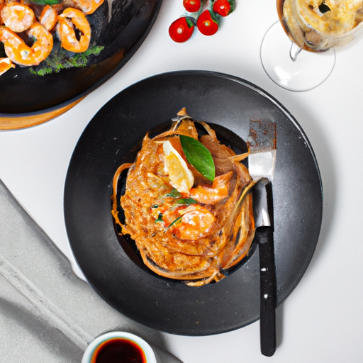 Linguini s krevetami a bazalkou