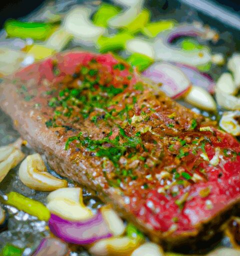 Argentinský steak s opečenými bramborami