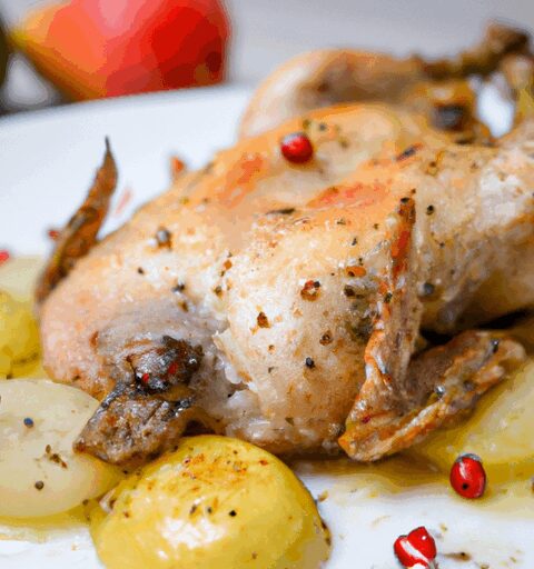 Kachna pečená s jablky