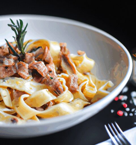 Těstoviny alla carbonara s bazalkou