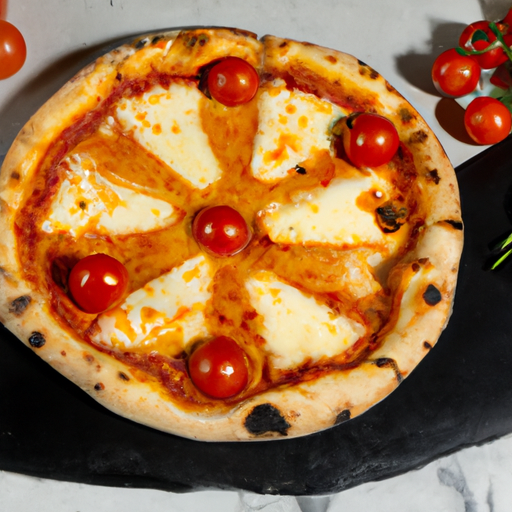 Pizza margherita s čerstvou bazalkou