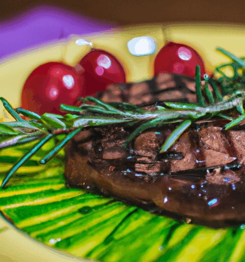 Opečený telecí steak s bramborami