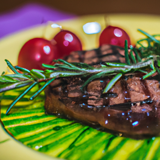 Opečený telecí steak s bramborami