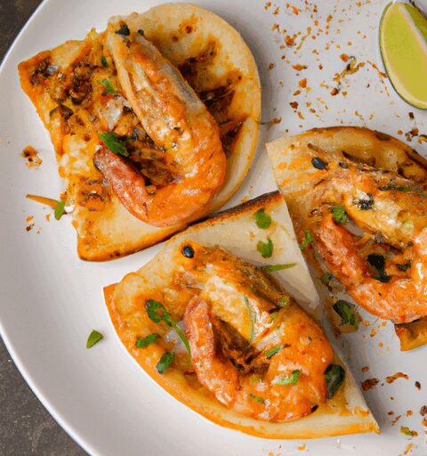 Kokosové krevety s chlebem naan