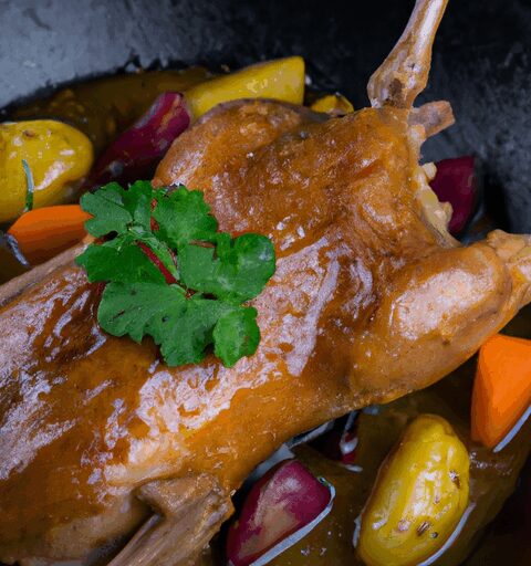 Křupavý kachní confit s pochoutkovou omáčkou