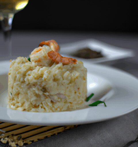 Risotto s houbami a parmskou šunkou