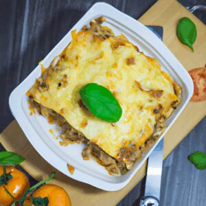 Lasagne s kachním masem a bambusem
