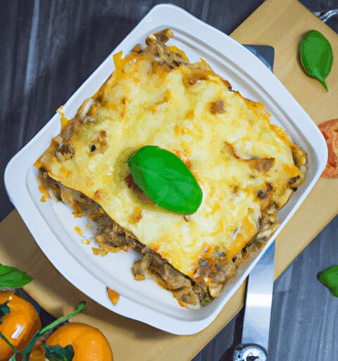 Lasagne s kachním masem a bambusem