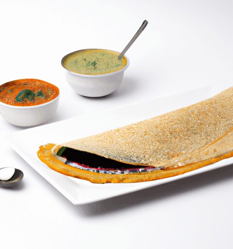 Masala dosa s chutney omáčkou