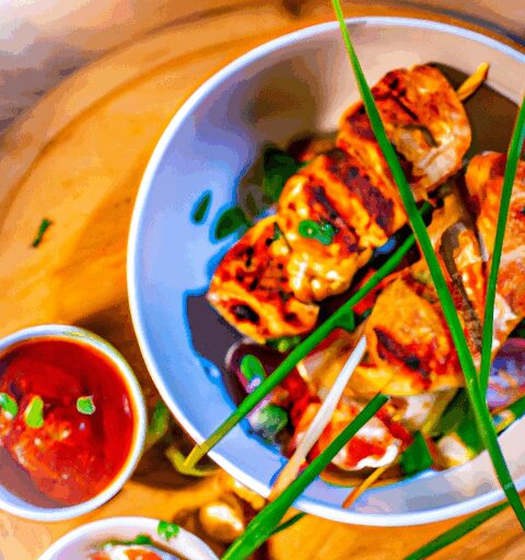 Satay s arašídovou omáčkou