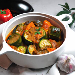 Ratatouille s rozmarýnem a bazalkou